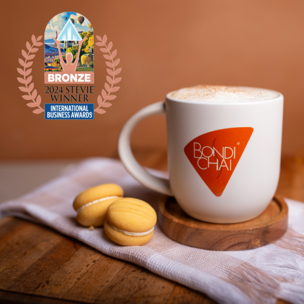 Bondi Chai has been recognised as a Bronze 2024 International Stevie® Award winner! Are you serving Australia’s most awards chai latte? Gluten Free & Vegan options.