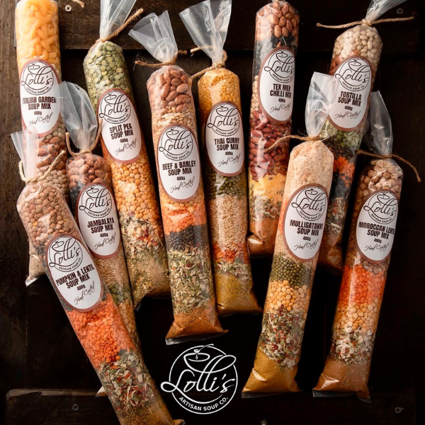 Lolli’s Artisan Soup Co is an Australian-owned business producing premium, award-winning dried soup mixes that make it easy for retailers, foodservice operators, and gift businesses to offer their customers nourishing meal solutions with an artisanal touch.