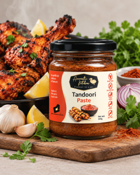 Six Aromatic Kitchen curry paste jars, including Butter Chicken, Vindaloo, Green Curry, Red Curry, T