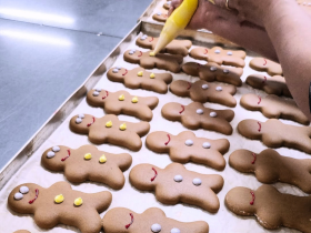 Hosome Gingerbread handmade iced gingerbread biscuits including dinosaur, train, shark and heart des