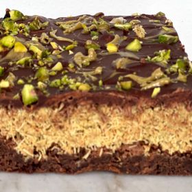 Luxury Brazen Brownies Christmas gift box with assorted individually wrapped brownies, presented in