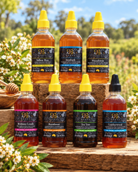 AB’s Honey range of premium Australian honey jars