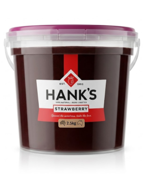 Hank's Foods Australian-made handcrafted jams, chutneys and relishes in 1.2kg foodservice tubs and r