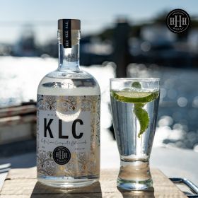 HHH Spirits range of bottles including Single Malt Whisky, Vodka, Miss Myrtle Gin, KLC Gin, Wax Lyri