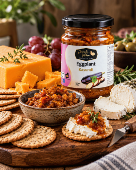 Aromatic Kitchen Mango Chutney, Tamarind Chutney, Lime Pickle, Chilli & Lime Jam and Eggplant Kasund