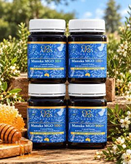 AB’s Honey range of premium Australian honey jars