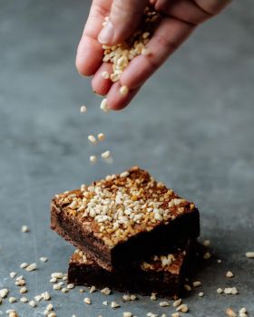 Assorted Brazen Brownies gift box featuring a variety of gourmet flavours, including gluten free opt