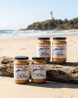 Byron Bay Peanut Butter distributor opportunity featuring Australian-made peanut butter, satay sauce