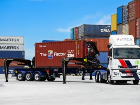 CFFWORLD Transport billboard with company logo and slogan “The Way Forward” displayed on an oran