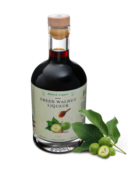 Blazed Liquor small-batch cherry and green walnut liqueurs in 50ml, 200ml and 500ml bottles displaye