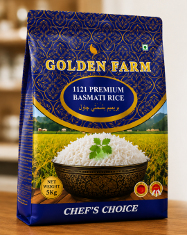 Golden Farm Premium Basmati Rice and Everyday Basmati Rice 5kg packs, Australian-packed long-grain b
