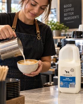 Cranley Dairy Co. raw and freeze-dried goat milk products with goat cheeses and dairy goats, promoti