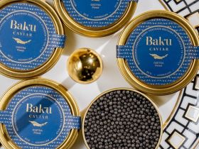 World-class caviar served on a gourmet dish with salmon and herrings, showcasing Harigon Gourmet Foo
