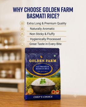 Golden Farm Premium Basmati Rice and Everyday Basmati Rice 5kg packs, Australian-packed long-grain b