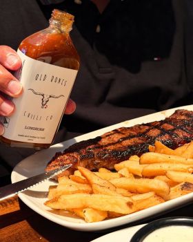 Three Old Bones Chilli Co hot sauce bottles, Smoked Garlic Chilli Sauce, Jalapeño & Garlic Pepper Sa