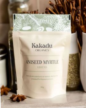Kylie from Kakadu Organics showcasing Indigenous owned wholesale bush tucker foods including native