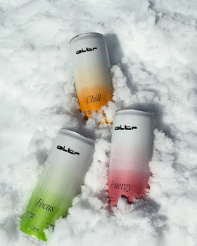 ALTR functional drinks in a can showing Chill, Bliss, Energy and Focus varieties, featuring vibrant