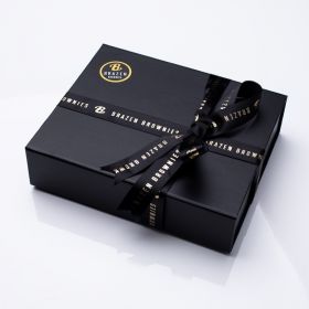 Luxury Brazen Brownies Christmas gift box with assorted individually wrapped brownies, presented in