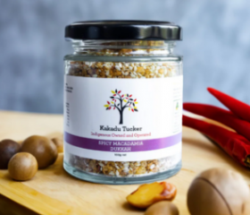 Kylie from Kakadu Organics showcasing Indigenous owned wholesale bush tucker foods including native