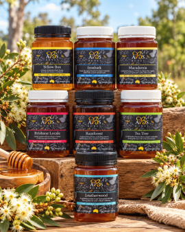 AB’s Honey range of premium Australian honey jars
