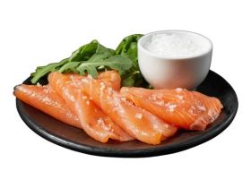 World-class caviar served on a gourmet dish with salmon and herrings, showcasing Harigon Gourmet Foo