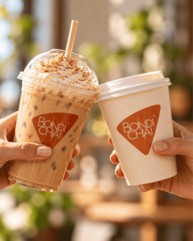 Bondi Chai gift hamper featuring Cinnamon, Vanilla Honey and Ginger N Spice chai latte powders, asso