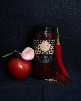Award-winning Zee's Love In A Jar Shakshuka Sauce served with baked eggs, showcasing Australian-made