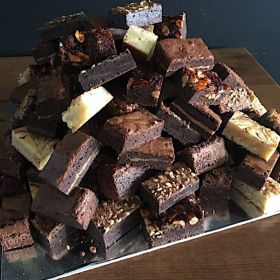 Assorted Brazen Brownies gift box featuring a variety of gourmet flavours, including gluten free opt