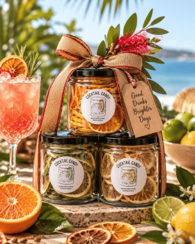 Cocktail Candy range of dehydrated fruit garnishes, cocktail salts and sugars, edible flowers and Cr