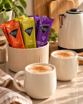 Bondi Chai Cinnamon, Ginger N Spice and Vanilla Honey chai latte powders with single-serve sachets,