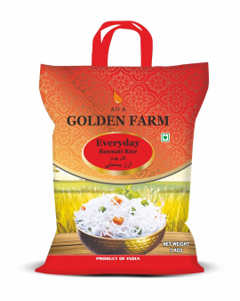 Golden Farm Premium Basmati Rice and Everyday Basmati Rice 5kg packs, Australian-packed long-grain b