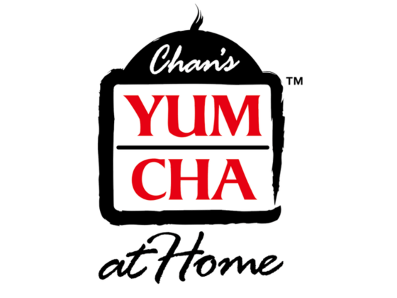 Chan’s Yum Cha at Home logo featuring red and black lettering on a white background.