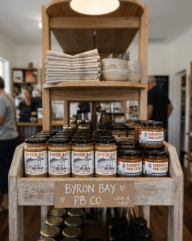 Byron Bay Peanut Butter wholesale range featuring Australian peanut butter, satay sauces and handcra