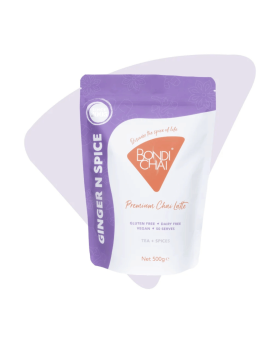 Bondi Chai gift hamper featuring Cinnamon, Vanilla Honey and Ginger N Spice chai latte powders, asso
