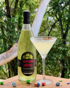Sticky flavoured syrups range including native botanical syrups and classic flavours, Australian-mad