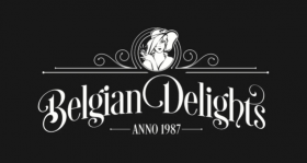 Luxury gift box of assorted Belgian Delights chocolates presented in a gold-trimmed box with ribbon