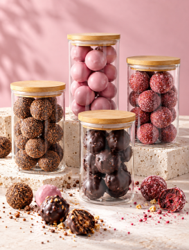 Nourishing By Sally contract manufacturing of wholefood prote balls in coconut and cacao varieties,
