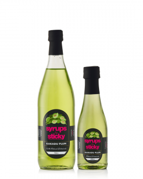 Sticky flavoured syrups range including native botanical syrups and classic flavours, Australian-mad